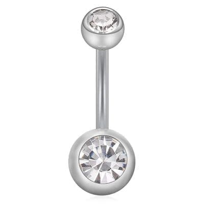 Piercing Αφαλού Διπλό Ζιργκόν Διάφανο – NIRE SA1032