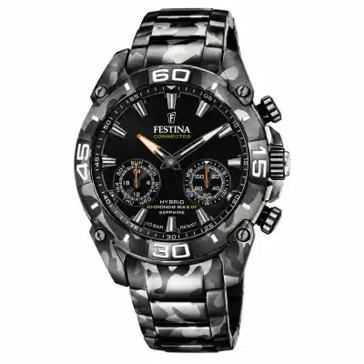 Aνδρικό ρολόι Festina ανθρακί με μαύρο καντράν 45.5mm F20545-1