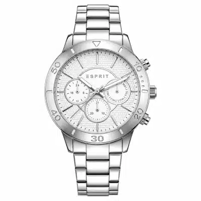 Esprit Γυναικείο Ρολόι Ασημί με Μπρασελέ και Χρονογράφους ES108862001