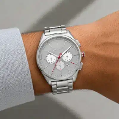 Ανδρικό ρολόι Esprit γκρι 42mm ατσάλινο χρονογράφος ES1G062M0065