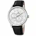 Ανδρικό ρολόι Festina αυτόματο ασημί καντράν 41mm δερμάτινο λουρί F6848-1