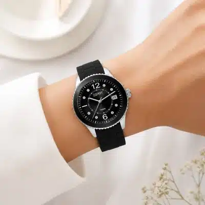 Esprit Γυναικείο Ρολόι Μαύρο Marin 68 με Καουτσούκ Λουράκι ES105342001