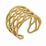 Elegant Χρυσό Δαχτυλίδι με Twisted Γραμμές NRWR0011