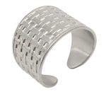 Chunky Ασημί Δαχτυλίδι με Geometric Design NRWR0007
