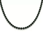 Ασημί Κολιέ με Μαύρες Πέτρες Ζιργκόν – Minimal Elegant Σχέδιο NRWN0047