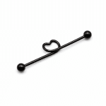 Μαύρο Industrial Piercing με Καρδιά NRI0023