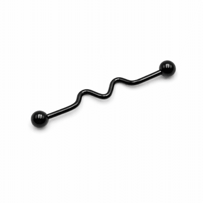 Μαύρο Industrial Piercing με Κυματιστό Σχέδιο NRI0016