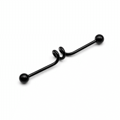 Μαύρο Industrial Piercing με Σπειροειδή Λεπτομέρεια NRI0025