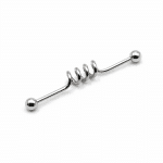 Ασημί Industrial Piercing με Σπειροειδή Λεπτομέρεια NRI0026