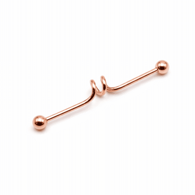 Industrial Piercing με Σπείρα σε Ροζ Χρυσό Χρώμα NRI0031
