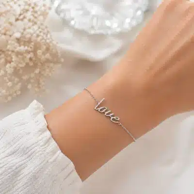 Ασήμι 925 Βραχιόλι Love – Minimal Ρομαντική Λάμψη NRWB0146
