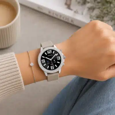 Smart Watch Oozoo Γυναικείο Μαύρο Μπεζ Bluetooth Q00313