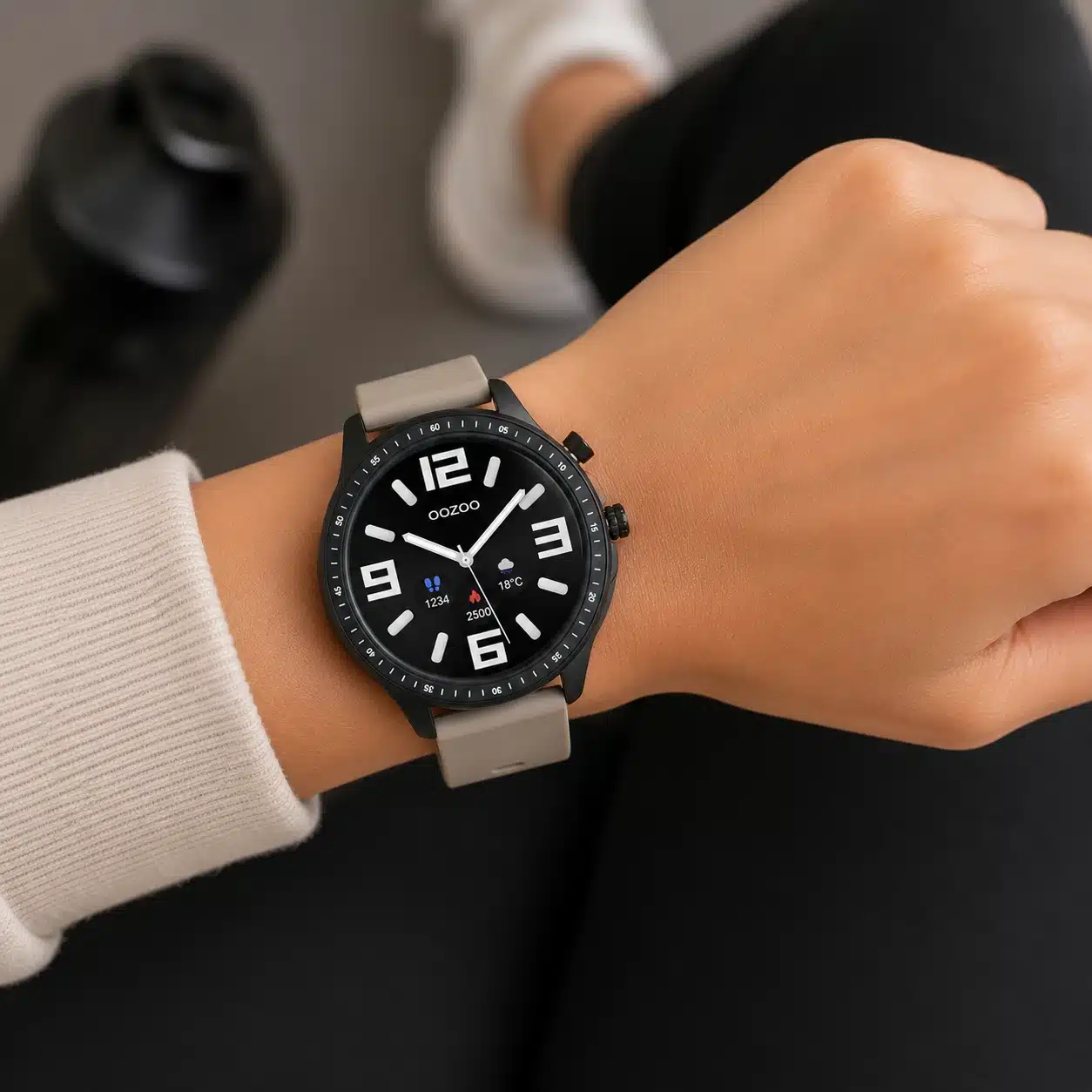 Smart Watch Oozoo Γυναικείο Μαύρο Μπεζ Bluetooth Q00330 Smart Watch Oozoo Γυναικείο Μαύρο Μπεζ Bluetooth Q00330