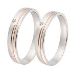 Δίχρωμες Βέρες 14Κ Λουστρέ με Ζιργκόν – Unisex F4422CZ