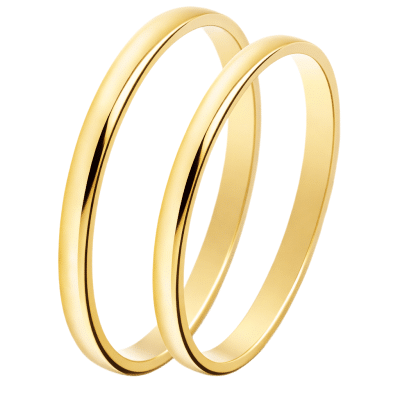 Χρυσές Βέρες 14Κ Πολύ Λεπτές – Ματ & Λουστρέ Κίτρινο Χρυσό F-SL-01
