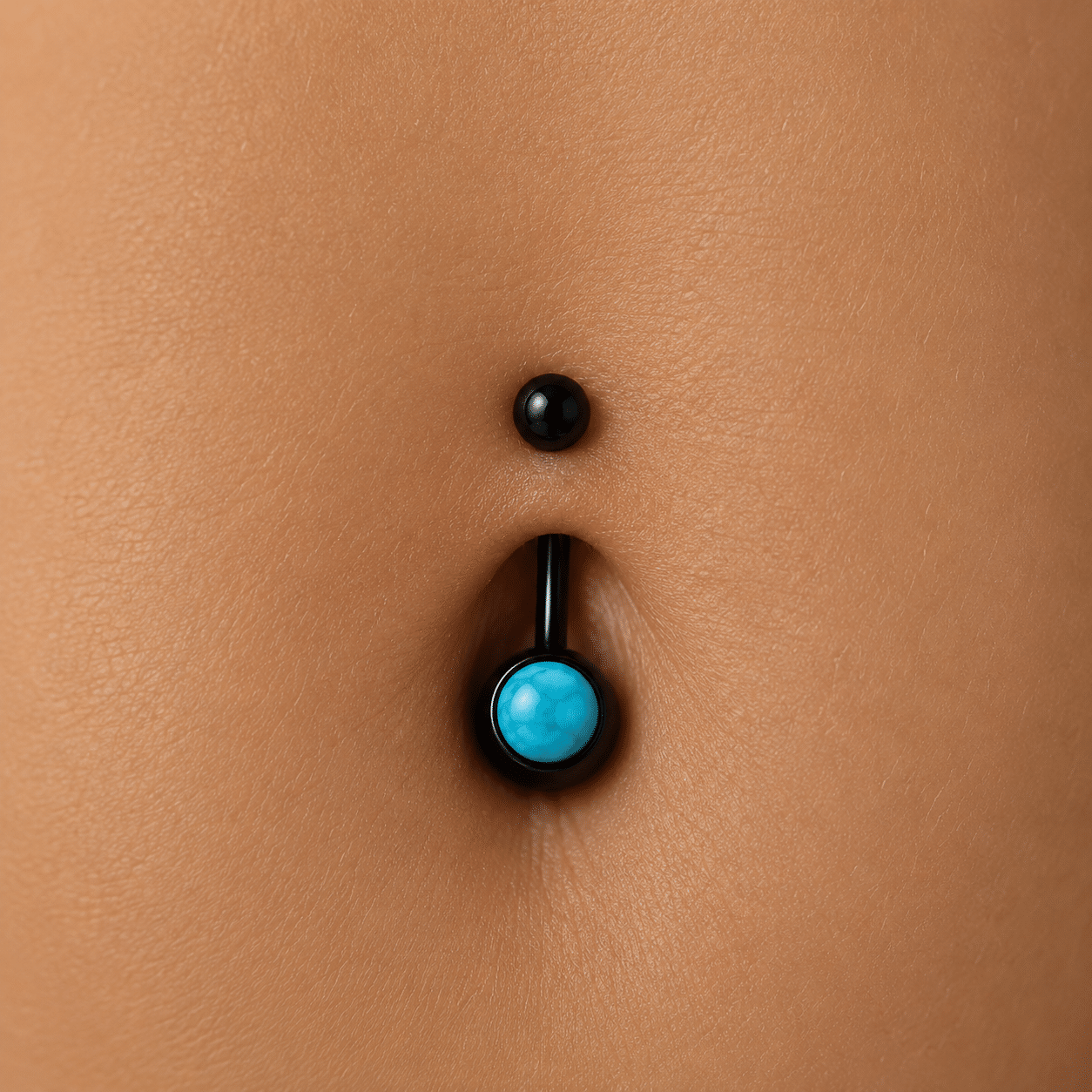 Piercing Αφαλού με Τιρκουάζ Πέτρα σε Μαύρο Χρώμα SA0166 Piercing Αφαλού με Τιρκουάζ Πέτρα σε Μαύρο Χρώμα SA0166