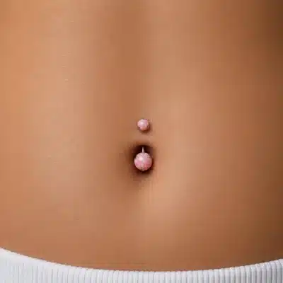 Piercing Αφαλού Ροζ Οπάλιο Ασημί – NIRE SA0148