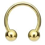 Septum με μπίλιες χρυσό – κλασικό piercing με minimal στυλ SS0084