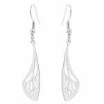 Κρεμαστά Σκουλαρίκια Φύλλο Ασημί Elegant SS60
