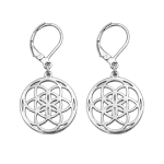 Κρεμαστά Σκουλαρίκια Mandala Ασημί με Σχέδιο SS46