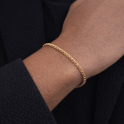 Χρυσό ατσάλινο βραχιόλι twisted – Rope chain ανδρικό CAT0006