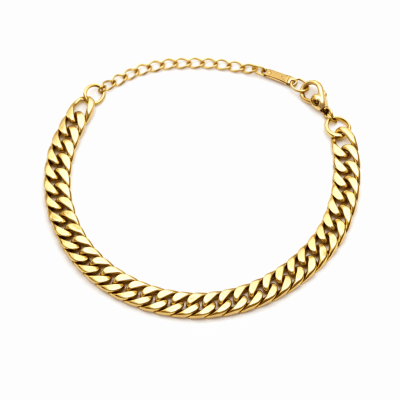 Χρυσό ατσάλινο βραχιόλι curb chain – Ανδρικό βραχιόλι CAT0014