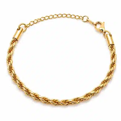 Χρυσό ατσάλινο βραχιόλι twisted – Rope chain ανδρικό CAT0006