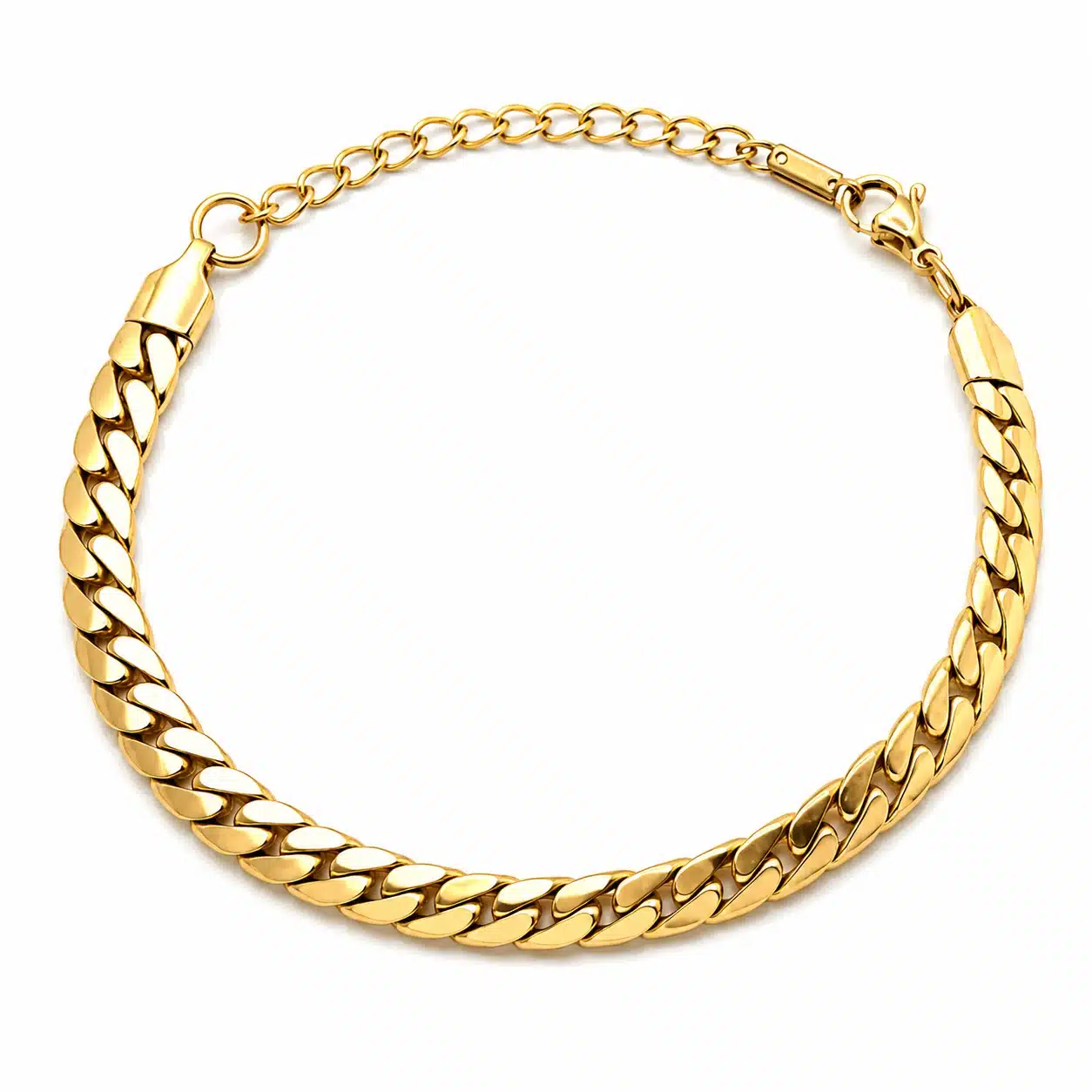 Χρυσό ατσάλινο βραχιόλι curb chain – Ανδρικό πλατύ βραχιόλι CAT0010 Χρυσό ατσάλινο βραχιόλι curb chain – Ανδρικό πλατύ βραχιόλι CAT0010