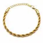 Χρυσό ατσάλινο βραχιόλι σχοινί – Ανδρικό twisted rope chain CAT0002