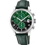 Ανδρικό Ρολόι Festina Χρονογράφος 43mm Πράσινο Καντράν Δερμάτινο Λουράκι F20375/8