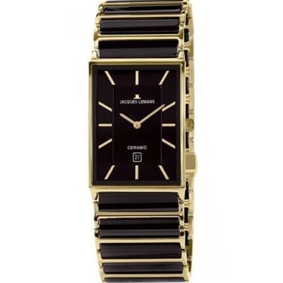 Ανδρικό Ρολόι Ceramic Μπρασελέ Μαύρο Καντράν 28x39mm 1-1593D