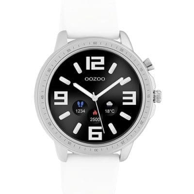 Smart Watch Oozoo Γυναικείο Λευκό Ασημί Bluetooth Q00310