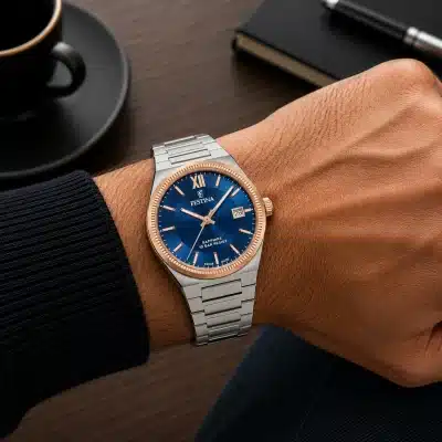 Aνδρικό ρολόι Festina Swiss Made μπλε καντράν 40mm F20036/2