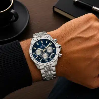 Ανδρικό Ρολόι Festina Χρονογράφος 44.5mm Μπλε Καντράν Ατσάλινο F20668/5