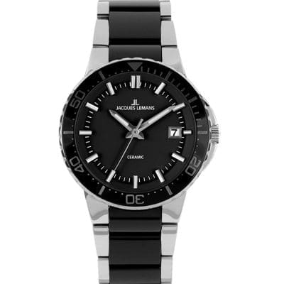 Jacques Lemans Γυναικείο Ρολόι Μαύρο Κεραμικό 31mm 10ATM 1-2165A