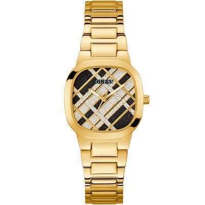 Guess Γυναικείο Ρολόι Χρυσό 34mm με Μαύρες Λεπτομέρειες GW0675L2