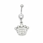 Piercing Αφαλού Ασημί Κορώνα με Ζιργκόν SA200