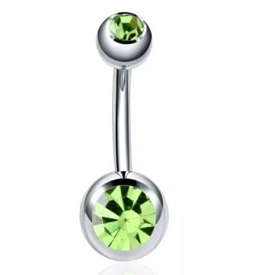 Piercing Αφαλού Πράσινο Ζιργκόν Ασημί – NIRE SA126