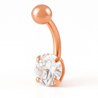 Septum Piercing κρίκος με μπίλια ροζ χρυσό – minimal κόσμημα SS0018/20