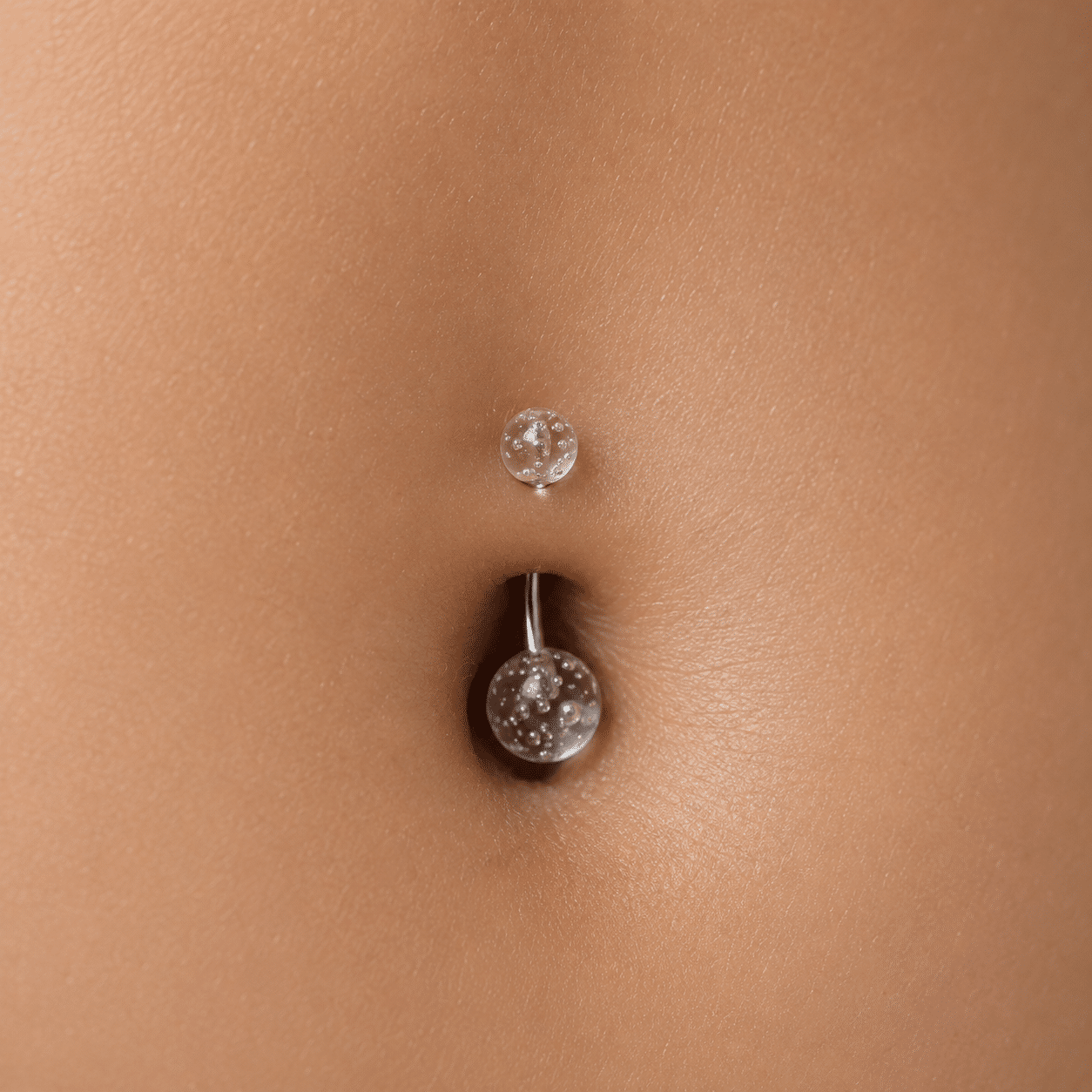Piercing Αφαλού με Διάφανες Μπάλες SA995 Piercing Αφαλού με Διάφανες Μπάλες SA995