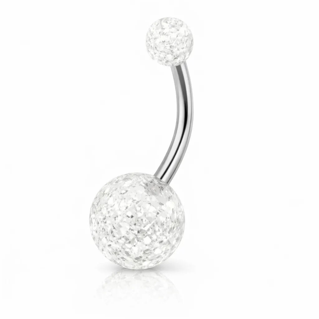 Piercing Αφαλού με Διάφανες Μπάλες SA995 Piercing Αφαλού με Διάφανες Μπάλες SA995