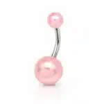 Piercing Αφαλού Ροζ Μπίλιες SA1035