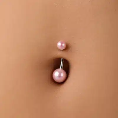 Piercing Αφαλού Ροζ Μπίλιες SA1035