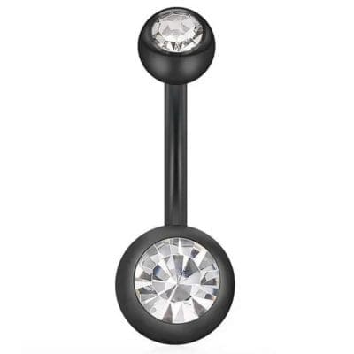 Piercing Αφαλού Μαύρο με Λευκή Πέτρα – Minimal Σχέδιο SA0017 Piercing Αφαλού Μαύρο με Λευκή Πέτρα – Minimal Σχέδιο SA0017