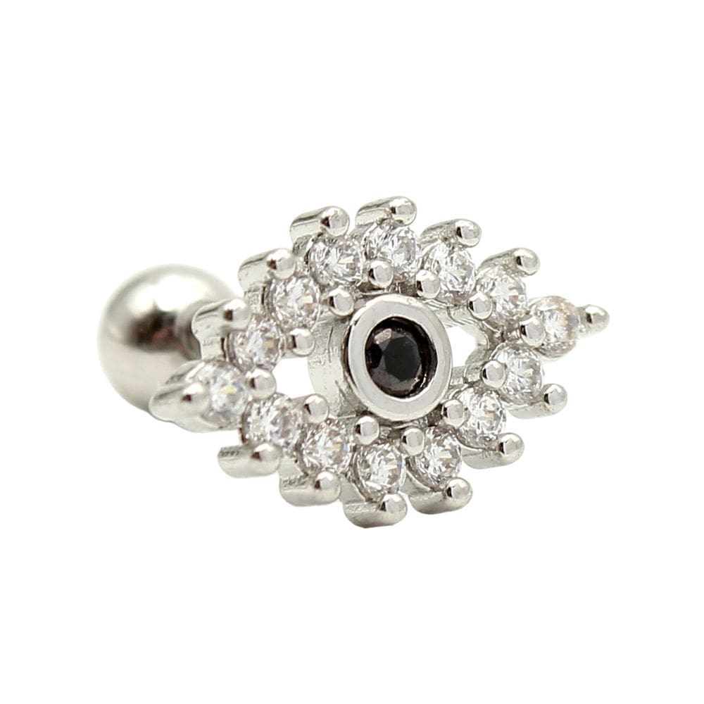 Helix Piercing μάτι ζιργκόν – λαμπερό piercing με μαύρη πέτρα SS113 Helix Piercing μάτι ζιργκόν – λαμπερό piercing με μαύρη πέτρα SS113