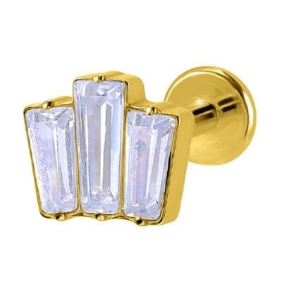 Helix Piercing Ζιργκόν Γεωμετρικό Χρυσό Design SS150A