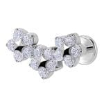 Helix Piercing Τριπλό Λουλούδι Ζιργκόν Ασημί Elegant SS136A