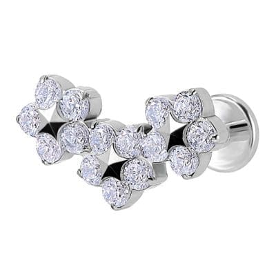 Helix Piercing Τριπλό Ζιργκόν Αμέθυστος Χρυσό Elegant SS185A