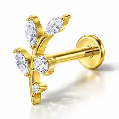 Helix Piercing Κλαδί με Ζιργκόν Χρυσό – Elegant Design SS200