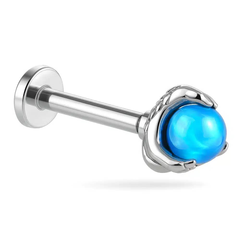 Helix Piercing με μπλε πέτρα – λαμπερό ασημί piercing SS118 Helix Piercing με μπλε πέτρα – λαμπερό ασημί piercing SS118